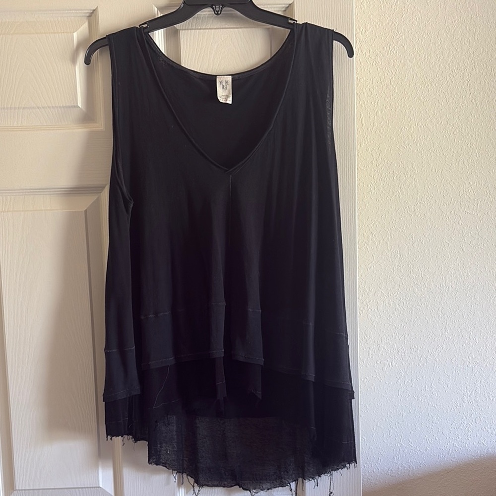 Free People Black Layered Tank Top